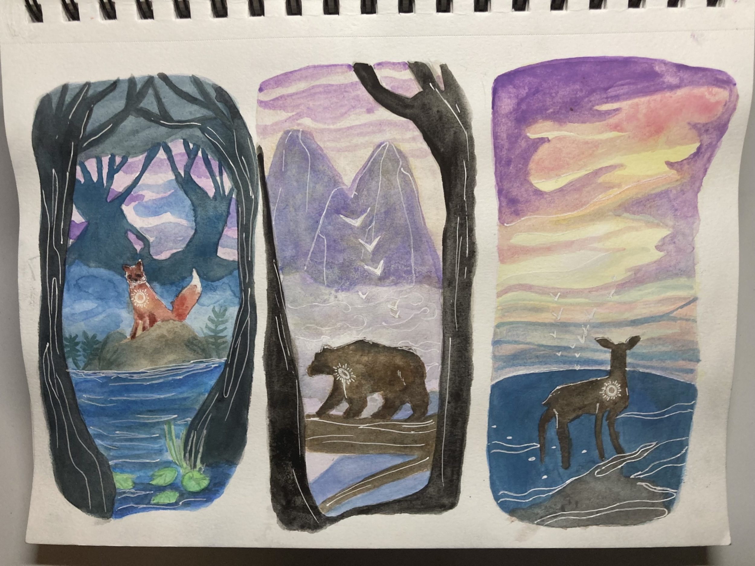 Forest Watercolor Paintings